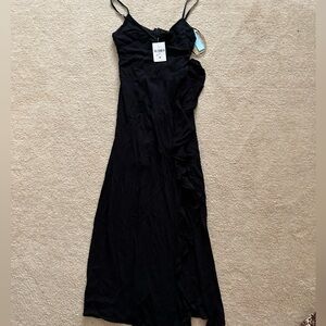 Ruffle front maxi dress